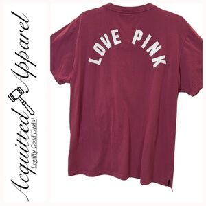 Victoria Secret Love Pink Maroon Tied Front Top